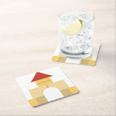 Gebäude Rechteckiger Pappuntersetzer (Vor Ort)