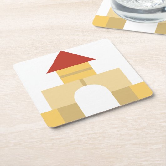 Gebäude Rechteckiger Pappuntersetzer (angewinkelt)