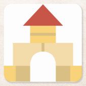 Gebäude Rechteckiger Pappuntersetzer (Vorderseite)