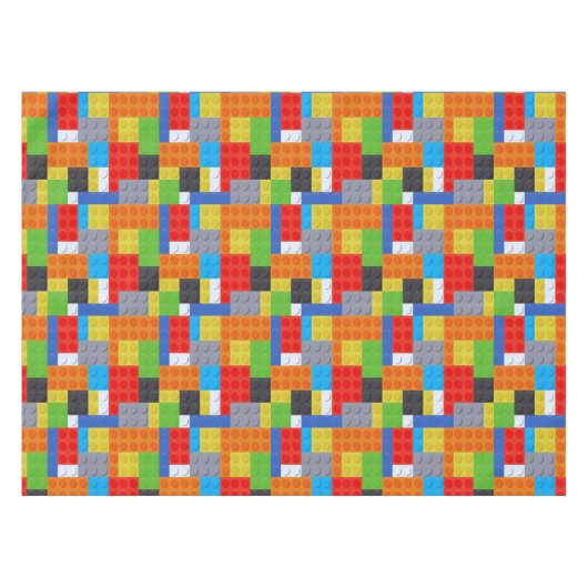 Gebäude Rot-Blau-Orange-Baumwolle Tischdecke (Vorderseite (Horizontal))