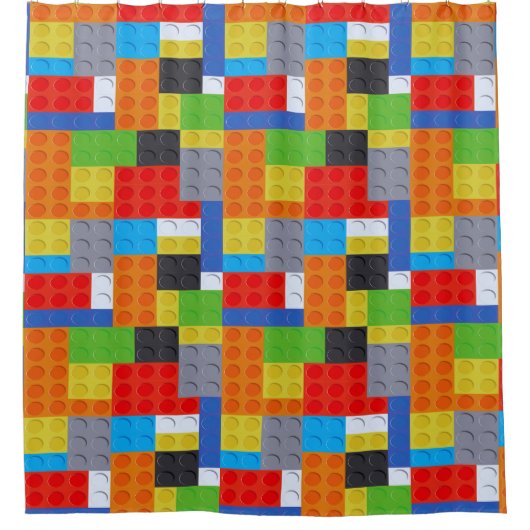 Gebäude rot-grün-orange duschvorhang (Vorderseite)