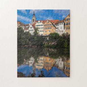 Gebäude säumen den Fluss Deutschland Puzzle