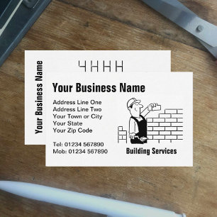 Gebäude Services Cartoon Business Card Visitenkarte