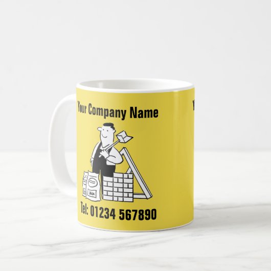 Gebäude Services Cartoon Tasse (Vorderseite Links)