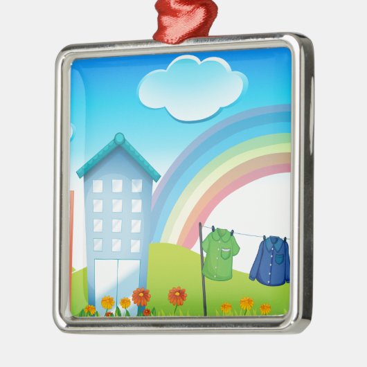 Gebäude Silbernes Ornament (Links)