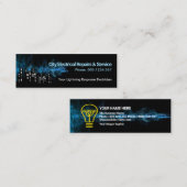 Gebäude Silhouette Blue Electrical Storm Electric Mini Visitenkarte (Vorne/Hinten)