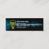 Gebäude Silhouette Blue Electrical Storm Electric Mini Visitenkarte (Rückseite)