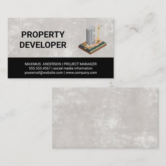 Gebäude Sky Scraper | Bauträger Visitenkarte (Vorne/Hinten)
