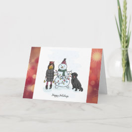 Gebäude Snowman Personalisiert Card Feiertagskarte