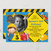 GEBÄUDE SOMIT FUN Bauwesen Party Einladung (Vorne/Hinten)