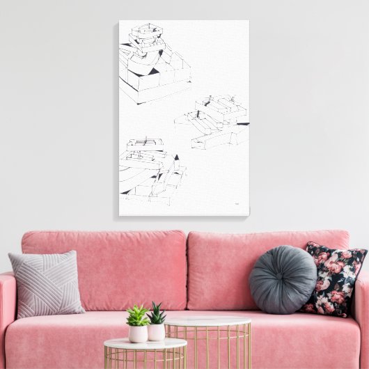 Gebäude Spiele 3 Stapelbriefe BoDrawing 18 C Leinwanddruck (Insitu (Wohnzimmer))