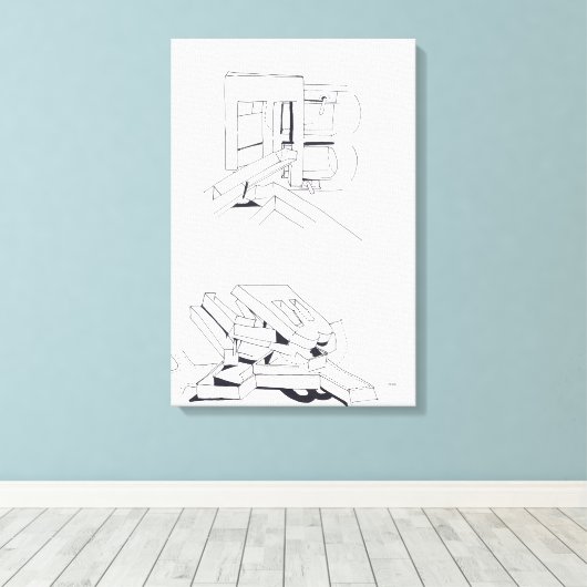 Gebäude Spiele mit Briefen Zeichnete 8 Leinwand (Insitu (Holzboden))