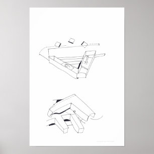 Gebäude Spiele mit VF Monogram Cubes Zeichnete 12 Poster