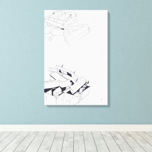 Gebäude Spiele Zeichnete 7 mit B und A Monogram C Leinwanddruck (Insitu (Holzboden))