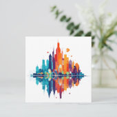 Gebäude Stadtbild Moderne Wolkenkratzer Stadtleben Karte (Stehend Vorderseite)