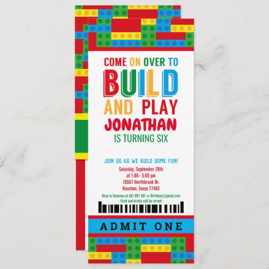 Gebäude Steine Geburtstagsfeier Einladung (Vorne/Hinten)