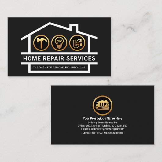 Gebäude Structure Handyman Tools Visitenkarte (Vorne/Hinten)
