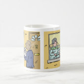 Gebäude Surveyor Damp Assessment Cartoon. Kaffeetasse (Mittel)