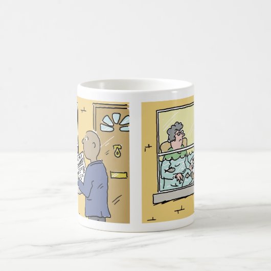 Gebäude Surveyor Damp Assessment Cartoon. Kaffeetasse (Mittel)