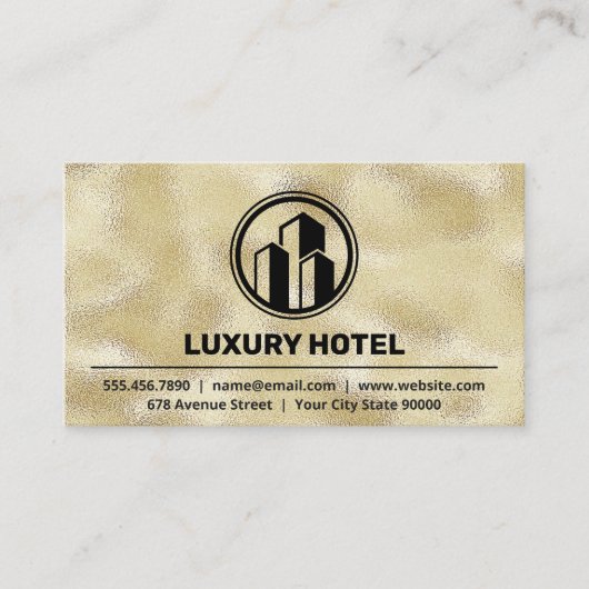 Gebäude-Symbol | Goldfolie Visitenkarte (Vorderseite)