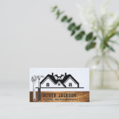 Gebäude Tools | Eigenschaftensymbol | Holz Visitenkarte (Stehend Vorderseite)