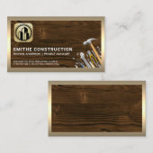 Gebäude Tools | Holz | Goldgrenze Visitenkarte (Vorne/Hinten)