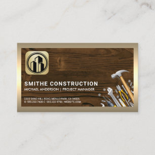 Gebäude Tools Holz Goldgrenze Visitenkarte