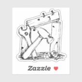 Gebäude Tools Sketch Aufkleber (Blatt)