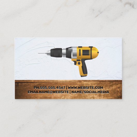 Gebäude Tools | Toolbox | Holz Visitenkarte (Rückseite)