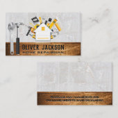 Gebäude Tools | Zuhause-Symbol | Holzstein Visitenkarte (Vorne/Hinten)