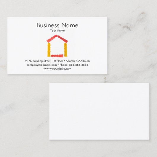 Gebäude u. Reparatur-Geschäfts-Karten-Schablone Visitenkarte (Vorne/Hinten)