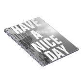 Gebäude und Himmel mit Worten Notizblock (Rechte Seite)