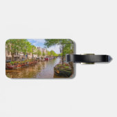Gebäude und Kanal in Amsterdam, Niederlande Gepäckanhänger (Rückseite horizontal)