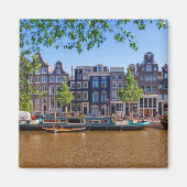 Gebäude und Kanal in Amsterdam, Niederlande Magnet (Vorne)