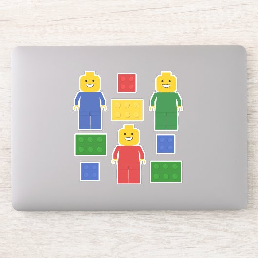 Gebäude- und Spielzeugziegeln in Primärfarben Aufkleber (Computer)