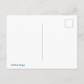 Gebäude und Straßenbäume Postkarte (Rückseite)