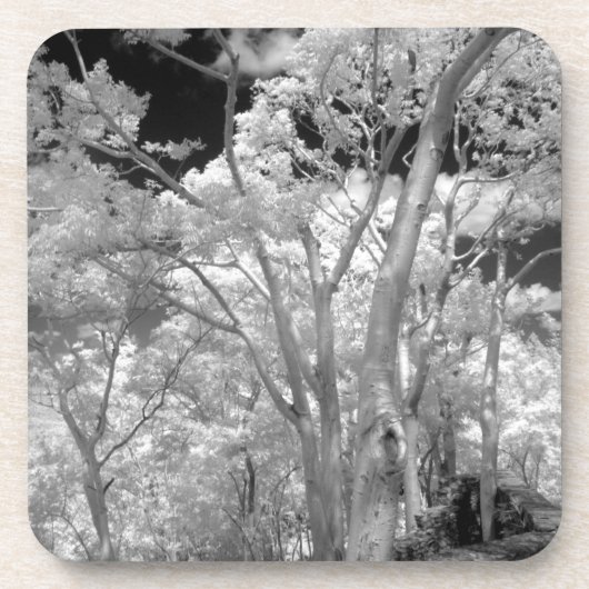 Gebäude und Wanderwege in Las 2, Infra rot Getränkeuntersetzer (Vorderseite)