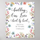 Gebäude unsere Liebe Brick by Brick Hochzeitstisch Poster (Vorne)