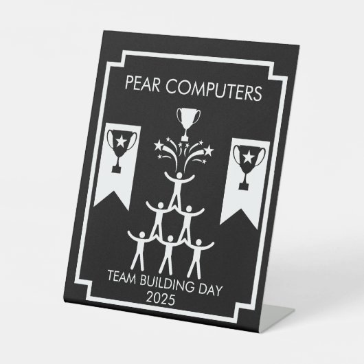 Gebäude-Veranstaltung des Unternehmensteams Sockelschild (Vorderseite)