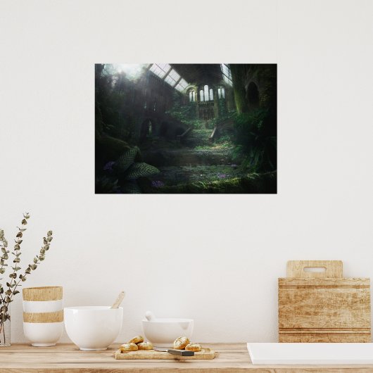 Gebäude verlassen poster (Küche)