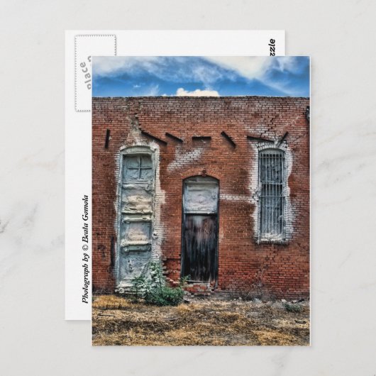 Gebäude verlassen postkarte (Vorne/Hinten)