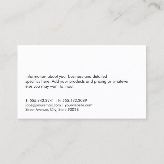 Gebäude Visitenkarte (Rückseite)