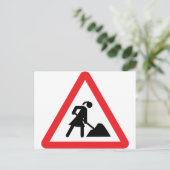 Gebäude-Warnhinweis Postkarte (Stehend Vorderseite)