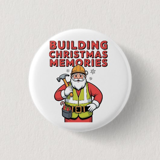 Gebäude Weihnachtsfamilien Matching 2025 Button (Vorderseite)