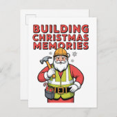 Gebäude Weihnachtsfamilien Matching 2025 Einladungspostkarte (Vorne/Hinten)