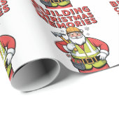 Gebäude Weihnachtsfamilien Matching 2025 Geschenkpapier (Rolleneckpunkt)