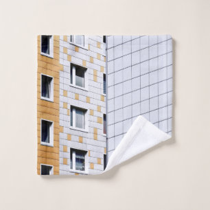 Gebäude weiß und orange waschlappen