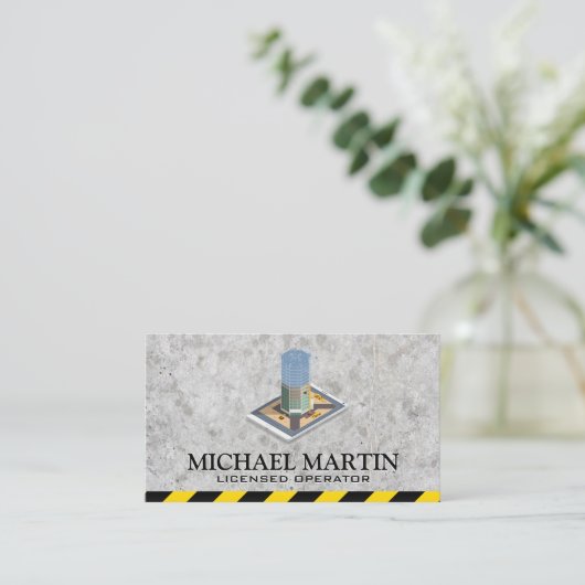 Gebäude Wolkenkratzer | Baustelle Visitenkarte (Stehend Vorderseite)