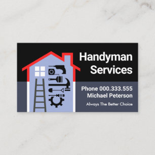 Gebäude Zuhause Frame Handyman Service Visitenkarte