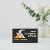 Gebäude Zuhause Silver Hammer Handyman Visitenkarte (Stehend Vorderseite)
